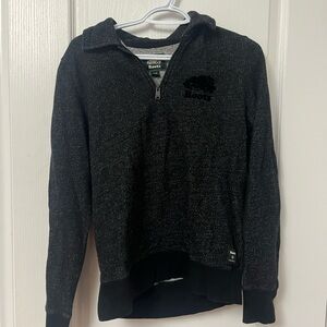 Roots Black Zip Up Sweater Classic Casual Style